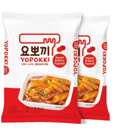 Yopokki Sweet  Mild Spicy Tteokbokki Pack I Korean Topokki Instant Retort Rice Cake (Pack of 2 Sweet  Mild Spicy Flavored Sauce) Korean Snack - Buy Online on GoSupps.com