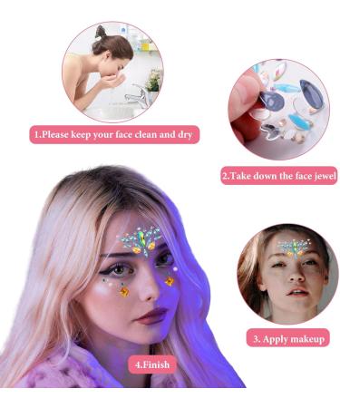 21 Sets Mermaid Face Jewels - Rhinestone Face Gems & Eye Stickers for Festivals Rave and Carnival | Perfect Party Accessories - Buy Online on GoSupps.com