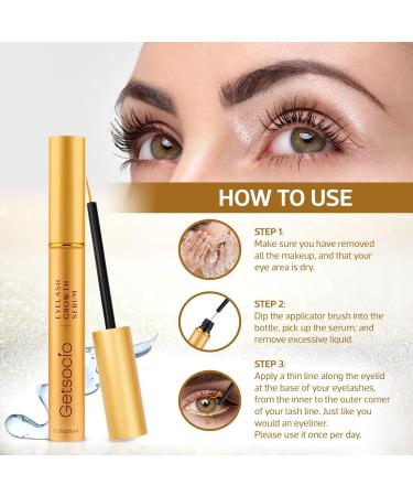 Getsocio Eyelash Growth Serum | Enhance Longer Fuller Thicker Lashes - Advanced Formula for Stunning Results - Buy Online on GoSupps.com