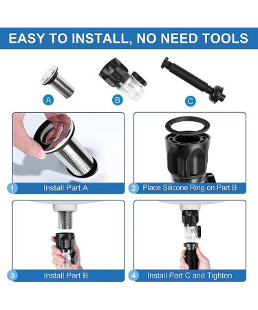 Popup Basin Waste Drainer Washbasin Drainer with Flexible Drain Down Hose & Popup Filter Sink Plug Washbasin Drainer Flexible Sink Drain Hose - Buy Online on GoSupps.com