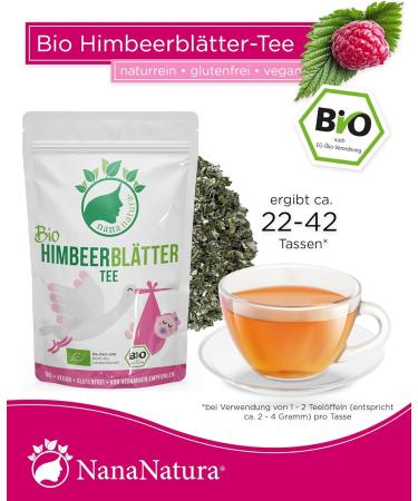 NanaNaturas Organic Raspberry Leaf Tea pregnancy tea herbal tea midwife recipe birth preparation 100 natural 85g - Buy Online on GoSupps.com
