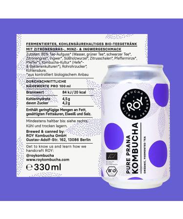 Roy Kombucha Tasting Package - 5 Varieties 24 x 330ml Bio Gluten-Free Vegan Handmade in Berlin 6 Pfand Included - Buy Online on GoSupps.com