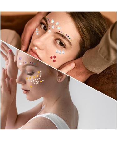 Buy 9 Sheets Self Adhesive Face Gems Stickers | Colorful Rhinestones for Makeup Hair Nails & Crafts - International Shipping Available - Buy Online on GoSupps.com