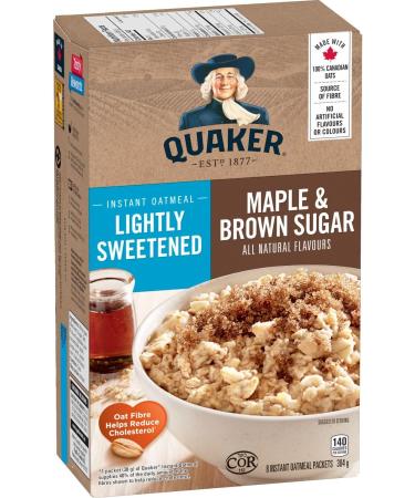 Quaker Lightly Sweetened Maple & Brown Sugar Family Pack Instant Oatmeal 8 Packets 304 g Lightly Sweetened Maple Brown Sugar 304 g (Pack of 1) - Buy Online on GoSupps.com