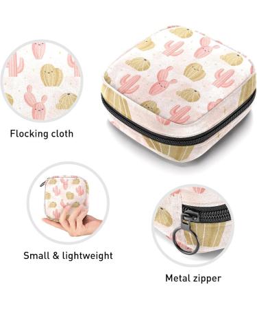 Beautiful Cactus Pattern Women's Storage Pockets Stillpad Holder - Portable Period Kit Bag for Girls - Buy Online on GoSupps.com