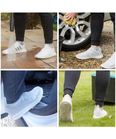 ZOEAST Waterproof Silicone Shoe Covers - Reusable, Non-Slip Overshoes for Rain, Snow, Indoor Use - Men, Women, Kids Large White - Buy Online on GoSupps.com