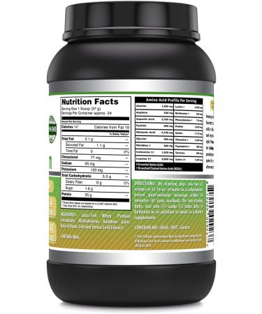 Amazing Formulas Grass-Fed Whey Protein Powder - 2 Lbs Vanilla Non-GMO Gluten-Free Made in USA - International Shipping Available - Buy Online on GoSupps.com