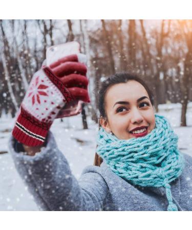Gitua 2 Pairs Women's Touchscreen Winter Gloves | Windproof Knitted Mittens for Skiing Cycling Hiking - International Shipping Available - Buy Online on GoSupps.com