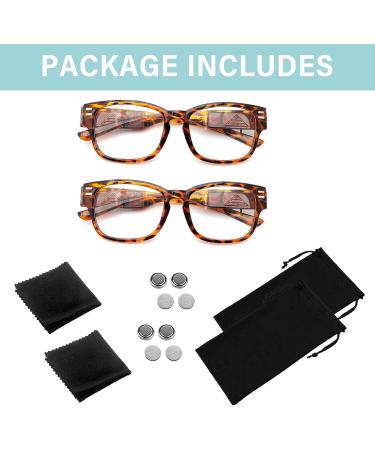 Bright LED Reading Glasses with Light | Blue Light Blocking | Magnifying Eyeglasses for Nighttime Use +350 - Buy Online on GoSupps.com