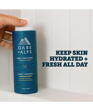 Oars + Alps Body Wash for Men Mens Body Wash with Vitamin E and Antioxidants Moisturizing Hydrating Paraben & Sulfate Free Cleanser California Coast 2pk 13.5 Fl Oz (2 Pack) California Coast - Buy Online on GoSupps.com