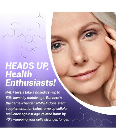 USMIRALAB Pure NMNH Supplement Capsules: More Effective Than Nicotinamide Riboside | Boost Cellular Vitality Anti-Aging & Energy | Vegan Non-GMO | 120 Capsules (60 Servings) - Buy Online on GoSupps.com