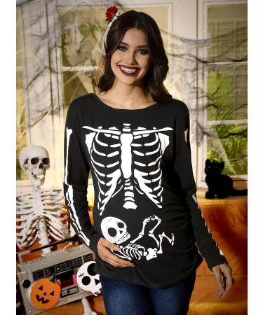 G and PL Halloween Women's Maternity Top Long Sleeve Funny Costume - Black Skeleton (S-XXL) - Buy Online on GoSupps.com