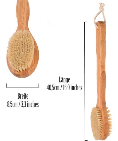 Attaga Back Brush with Massage Function - Ergonomic Long Wooden Bathing Brush for Dry Skin & Exfoliation - Buy Online on GoSupps.com