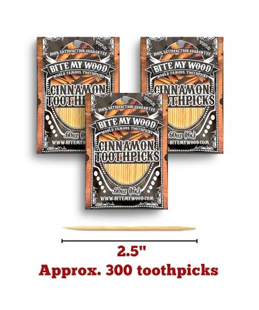 BiteMyWood Cinnamon Toothpicks - Long Lasting Super Hot & Spicy Flavor (300 Picks) - Buy Online on GoSupps.com