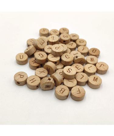 104pcs Oblate Wooden Alphabet Beads - Safe DIY Teething Accessories for Craft Jewelry Making - Buy Online on GoSupps.com