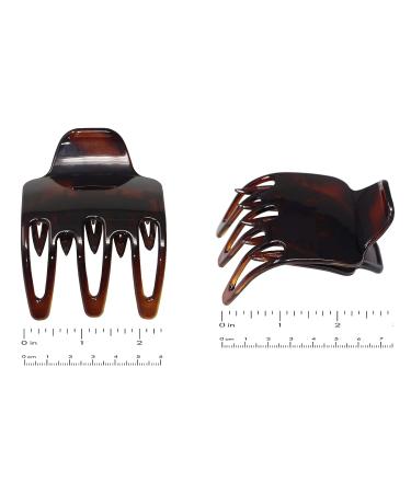 Parcelona French Wide Paw Tortoise Shell Brown Celluloid Hair Claw Clip - Buy Online on GoSupps.com