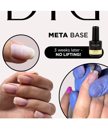 Didier Lab - Premium Meta Gel Nail Polish Base Coat 5ml - Extra Strong Nail Strengthener For Damaged Nails - Gel Base Coat - Nail Varnish - Gel Polish - Clear Nail Polish - LED UV Gel Nail Polish Meta 5 ml 5.00 ml (Pack of 1) - Buy Online on GoSupps.com