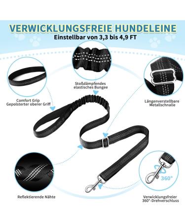 Eyein No-Pull Dog Harness with Leash Adjustable Padded & Reflective for Small to Large Pets Black (M) - Buy Online on GoSupps.com