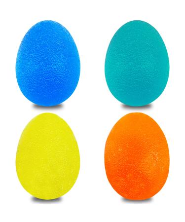 Nutabevr 4 pieces of egg-shaped grip balls silicone hand trainer finger trainer anti-stress ball hand-therapy balls osteoarthritis training oval physiotherapy balls stress relief pain hand therapy exercises