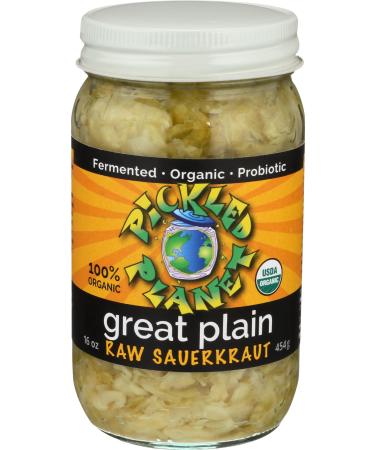 PICKLED PLANET Organic Raw Sauerkraut, 16 OZ 1 Pound (Pack of 1)
