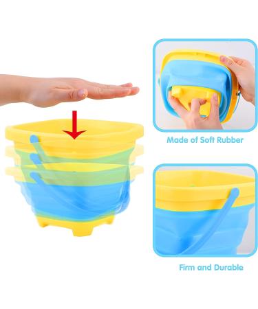 JOYIN 4 Collapsible Basket Buckets - Portable 2L Square Pails for Beach, Camping, Fishing & Easter Egg Hunting - Buy Online on GoSupps.com