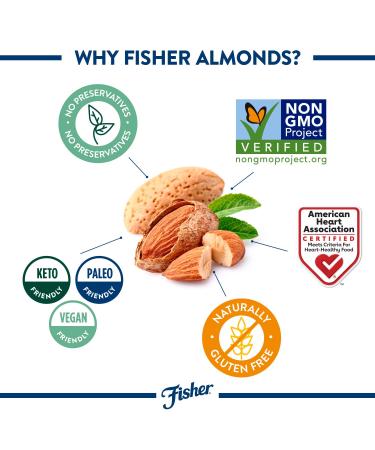 Fisher Sliced Almonds 24 oz - Unsalted, Gluten Free, Non-GMO, Keto, Paleo, Vegan Friendly - Buy Online on GoSupps.com