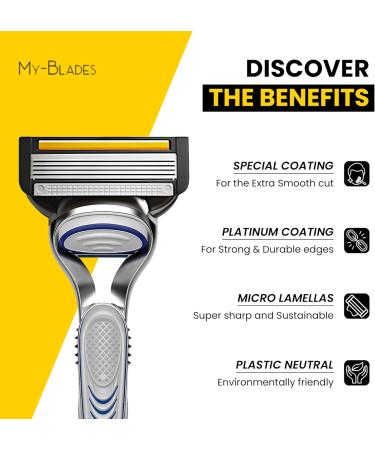 My-Blades 8 Pack 5 Blade Razor Blades Replacement Blades Compatible with Gillette Fusion 5 - Buy Online on GoSupps.com