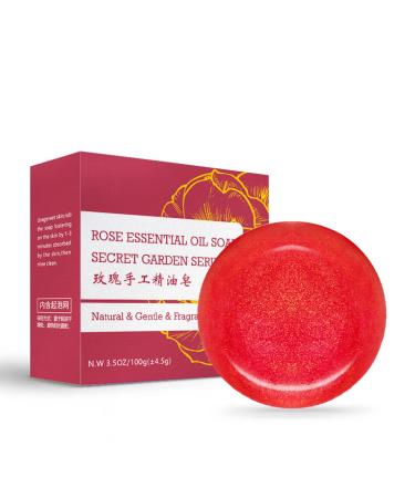 Moisturising Bar Soap for Acne Blackheads Dark Spot - Natural & Organic Body & Hand Soap Bar - Natural Soap for Body Face and Hair - Rose Essential Oil Soap - Body Soap for Soft and Smooth Skin