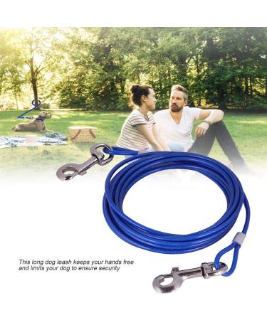 GOTOTOP Heavy Duty Chew Proof Dog Tie Out Cable - 16.4ft Double Heads Chew Resistant Leash for Outdoor Safety - Blue - Buy Online on GoSupps.com