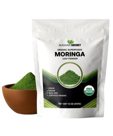 Mayan's Secret - Pure Moringa Powder Organic 12oz Superfood for Energy & Immunity | Non-GMO Vegan Gluten-Free 12 Ounce (Pack of 1)