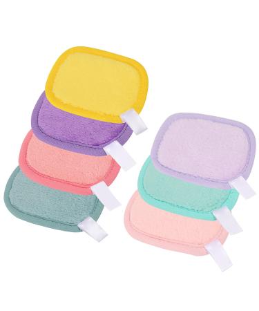SHUBEIEUMI 7 Pack Washable Reusable Makeup Remover Pads, Soft Reusable Makeup Remover Cloths for Face, Eyes, Lips