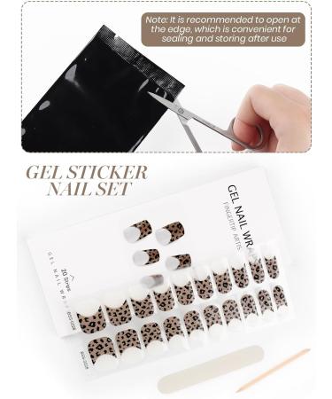 EBANKU 20PCS Gel Nail Polish Strips Adhesive Full Wrap Gel Nail Art Sticker Waterproof Gel Nail Wrap Stickers with Nail File and Stick (Leopard) - Buy Online on GoSupps.com