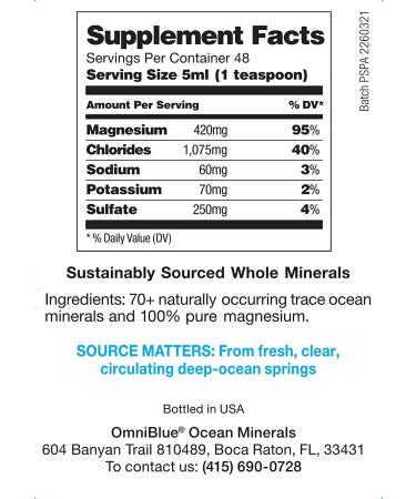OmniBlue Ocean Minerals | 100% Natural Solar-Harvested Electrolytes | Essential Macro & Trace Minerals | No Additives | 8 oz - Buy Online on GoSupps.com