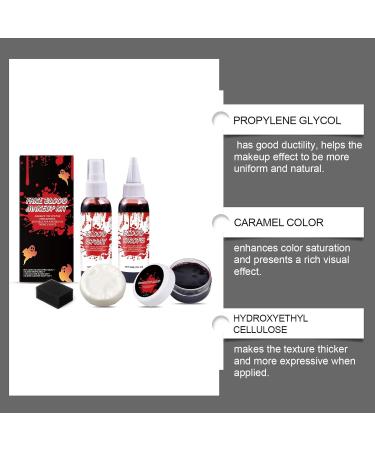 Fake Blood Kit for Halloween Coagulated Gel Blood Kit with Cleansing Soap Scary Zombie Vampire Props for Photo Props Role Play Stage Performance - Buy Online on GoSupps.com