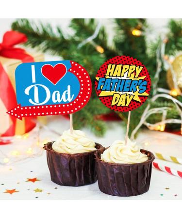 Neamou Dad Cupcake Toppers | Cake Cupcake Decorations - Cupcake Picks Cake Toppers Ake Cupcake Decorations Birthday Party Cake Decorations Toppers Picks - Buy Online on GoSupps.com