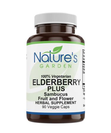 NATURE'S GARDEN ESSENTIALS Elderberry Plus (Sambucus) - 90 Veggie Caps