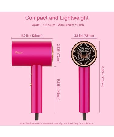 Professional Hair Dryer Powerful 1800W Watt Motor Lonic Hair Dryer for Smooth and Fast Drying Hair Quiet Hair Blow Dryer with Nozzle 2 Speed 3 Heat Setting Home and Barber Gift - Buy Online on GoSupps.com