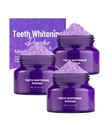 Poudre Blanchiment Des Dents Blanches Poudre claircissante violette - Masque les taches - Poudres blanchissante pour dentifrice sans danger pour l' mail pour les taches de caf th aliments (3)