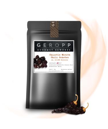 Geropp-Gourmet Chipotle Morita Chili Schoten 50g |10 000 Scoville |Smoked Jalapeno Chili |In the recoverable aroma bagSpice for grilling cooking |Spikant-Schauf |Gift idea