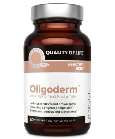 Quality of Life - Oligoderm - Premium Skin Support Supplement Featuring Oligonol and Niacinamide - 60 Capsules
