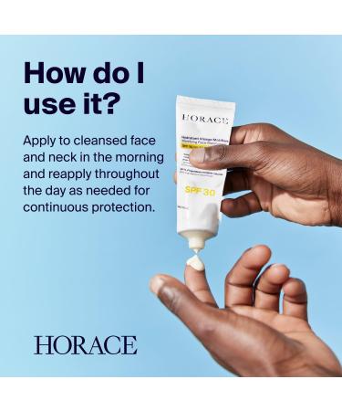 HORACE Mattifying Face Moisturiser SPF30 for Men - Natural Hydrating Cream with UV Protection - Premature Ageing Prevention - Skincare for All Skin Types - Unscented 75 ml - Buy Online on GoSupps.com