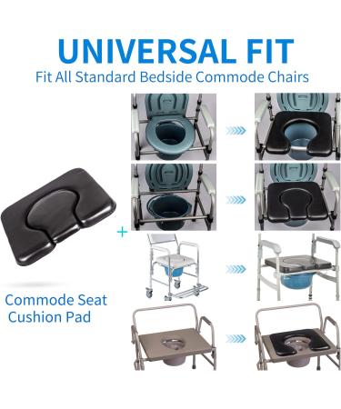 Thick Sponge Padded Commode Chair Cushion with Waterproof Cover - Universal Fit for Elderly and Handicapped - Buy Online on GoSupps.com