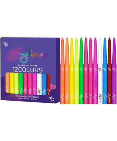 Colored Eye Liner Liquid - UV Fluorescent 12 Colors Liquid Liner Waterproof Quick-Drying | Highly Pigmented Long-Lasting Eye Makeup Kit Neon Glow Supplies - Buy Online on GoSupps.com