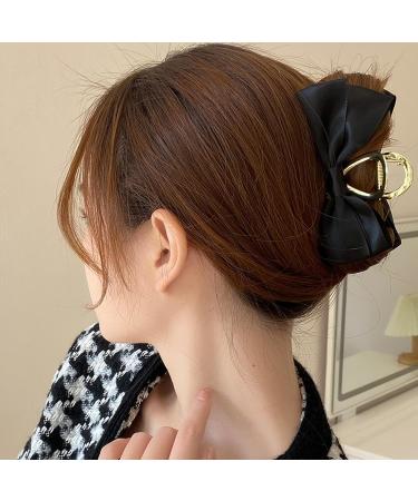 AUTOECHO Bow Hair Clips Satin Hair Bow Clip - Aesthetic Satin Big Hair Bows Large Claw Clips Hair Barrettes for Thick Thin Curly Hair Black - Buy Online on GoSupps.com