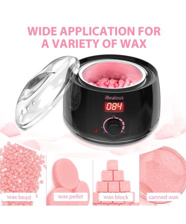 iBealous Waxing Kit with Wax Warmer - Hair Removal Pearl Wax Kit for Women - Includes 4 Bags Hard Wax Beads - Ideal for Legs, Bikini, Brazilian - Digital Display for Easy Use - Buy Online on GoSupps.com