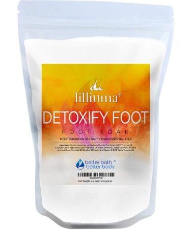 Detoxify Foot Soak 40 Ounces Mediterranean Sea Salt with Lemon, Orange, and Ginger Essential Oils, Natural Detox Foot Soak Ingredients 2.5 Pound (Pack of 1)