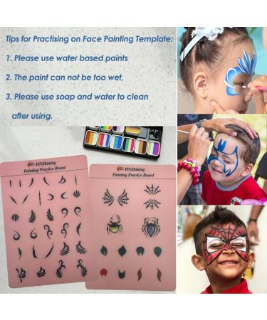 Face Painting Practice Board - Reusable Body Paint Templates & Exercise Sheets for Skill Development | HNShining - Buy Online on GoSupps.com