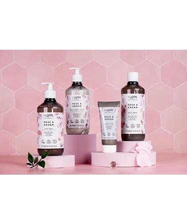 I LOVE Naturals Rose & Argan Body Wash Natural Oils Of Rose & Patchouli Formulated Using Essential Oils For Silky Smooth & Moisturised Skin 100% Recycled Bottle & Vegan-Friendly - 2 x 16.91 fl oz - Buy Online on GoSupps.com