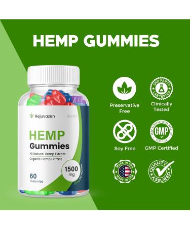 (2 Pack) Rejuvazen Gummies - Official Formula - Rejuvazen Hemp Gummies Blood Pressure Sugar Formula 300mg Rejuvazen Gummies High Potency Blend Big Size Gummies 25mg Per Gummy 1500mg (120 Gummies) 60 Count (Pack of 2) - Buy Online on GoSupps.com