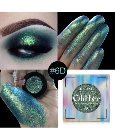 DE'LANCI Glitter Holographic Chameleon Eye Shadow for Blue Eyes - Highly Pigmented, Long Lasting Cream Eyeshadow - Multichrome Green Gold - Vegan & Cruelty-Free - Travel Size 6D - Buy Online on GoSupps.com